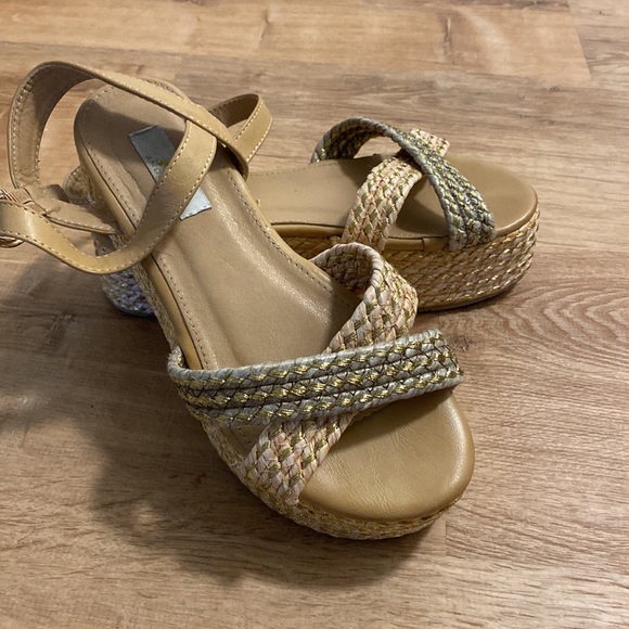 Andrea Platform Sandals Espadrilles Wedges Woven Jute - Picture 3 of 4